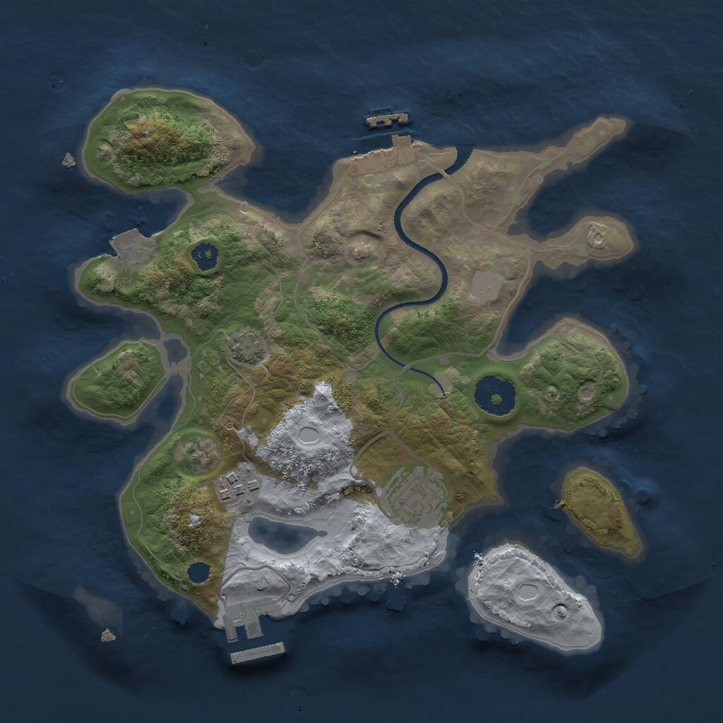 Rust Map: Procedural Map, Size: 2700, Seed: 989286171, 6 Monuments