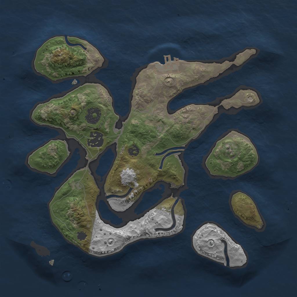 Rust Map: Procedural Map, Size: 2700, Seed: 989286171, 4 Monuments