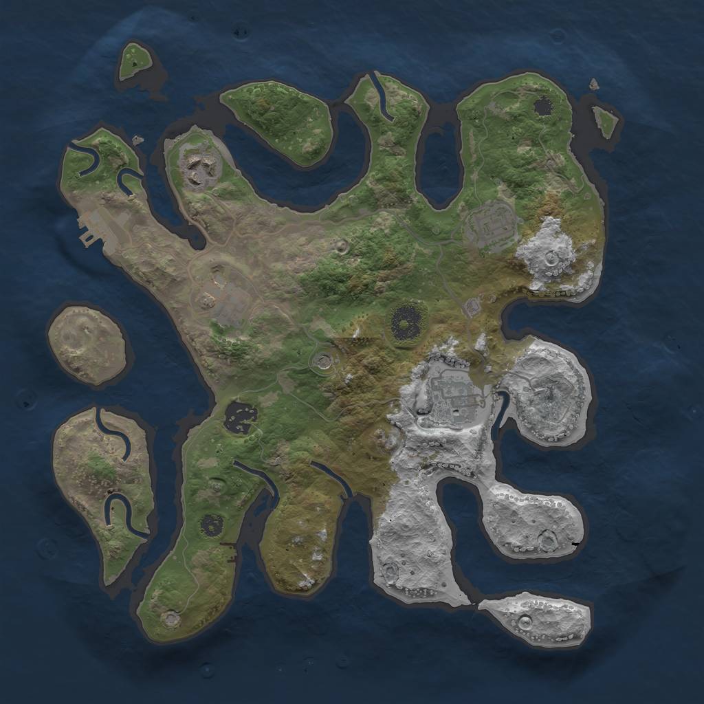 Rust Map: Procedural Map, Size: 3200, Seed: 69420, 9 Monuments