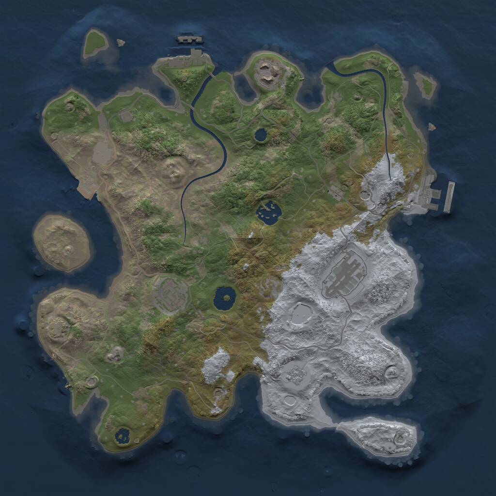 Rust Map: Procedural Map, Size: 3200, Seed: 69420, 10 Monuments