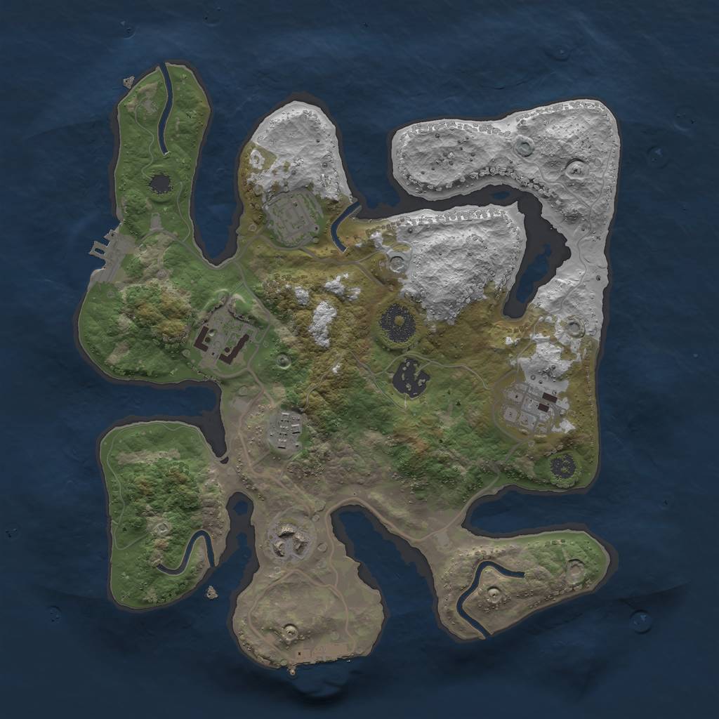 Rust Map: Procedural Map, Size: 3000, Seed: 602200, 11 Monuments