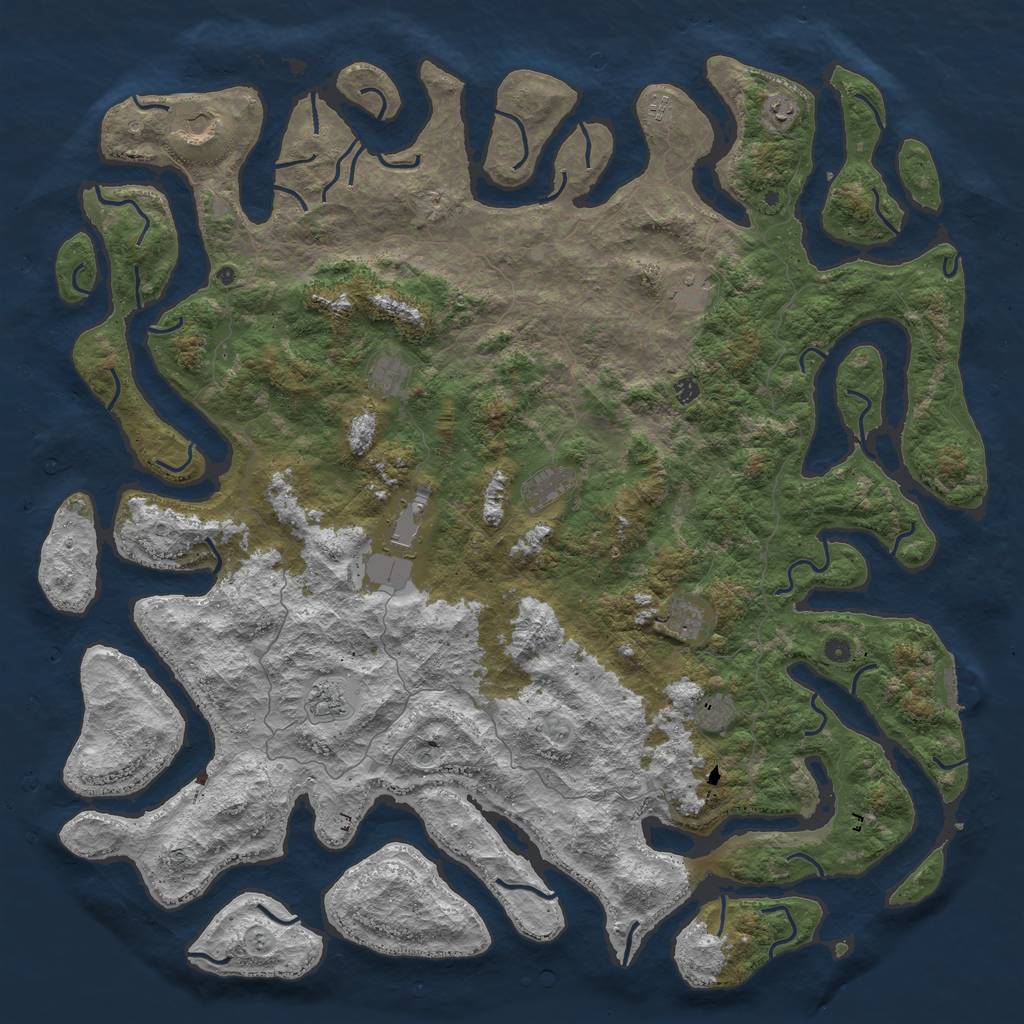 Rust Map: Procedural Map, Size: 6000, Seed: 51535135, 15 Monuments