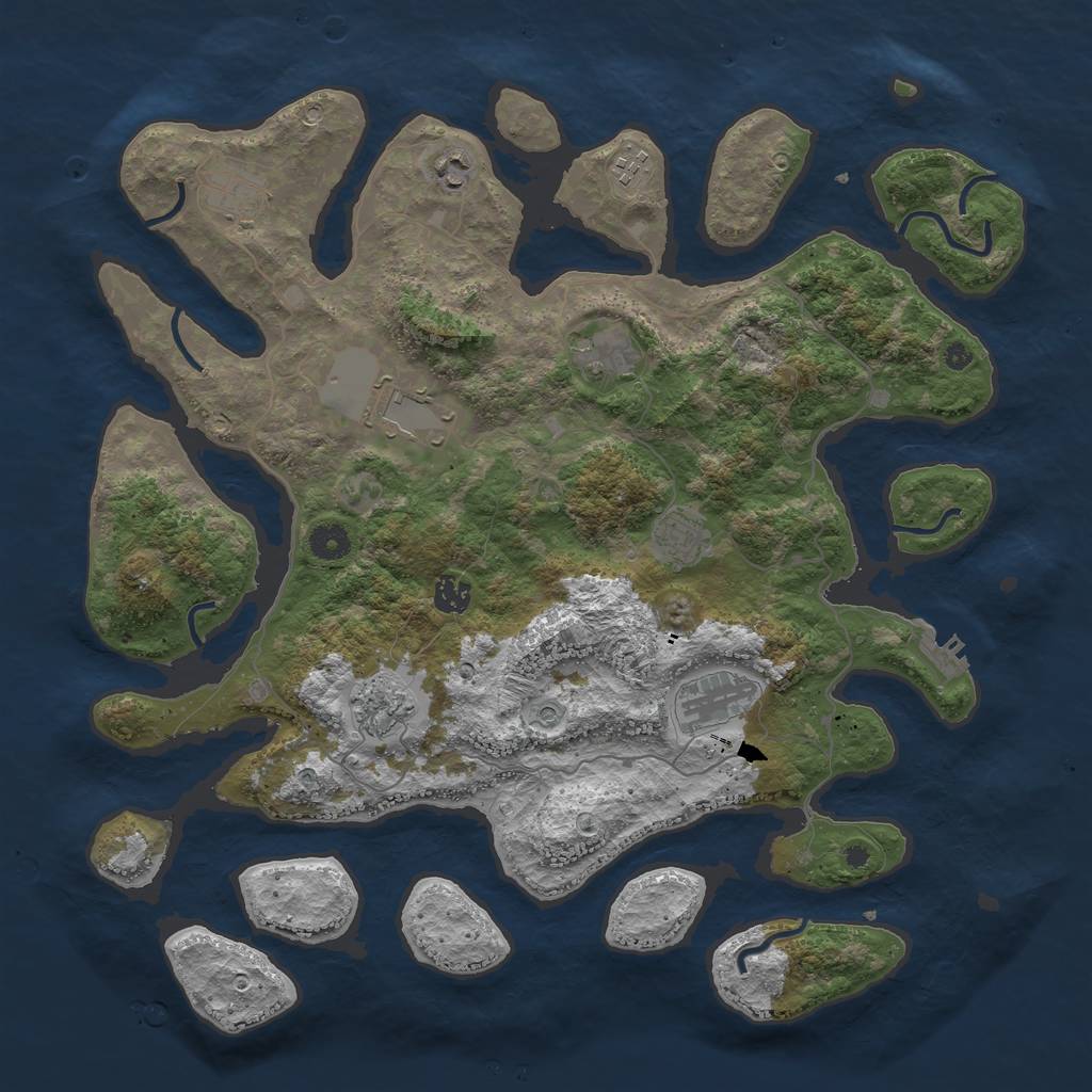 Rust Map: Procedural Map, Size: 4250, Seed: 378663, 13 Monuments