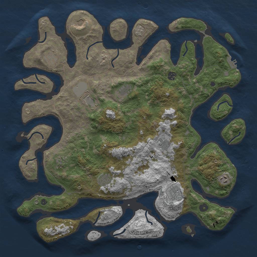 Rust Map: Procedural Map, Size: 4500, Seed: 438010911, 15 Monuments