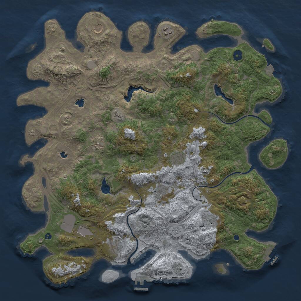 Rust Map: Procedural Map, Size: 4500, Seed: 438010911, 15 Monuments