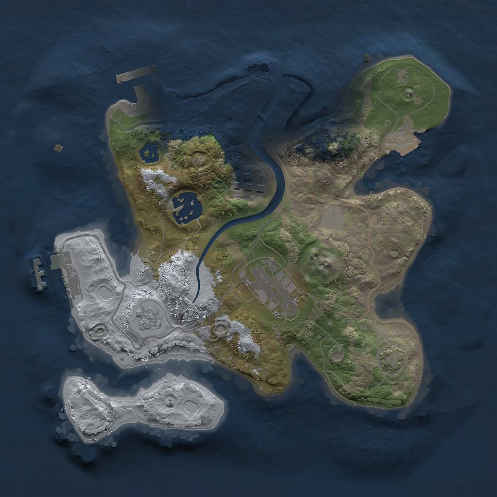 Rust Map: Procedural Map, Size: 2400, Seed: 6969, 8 Monuments