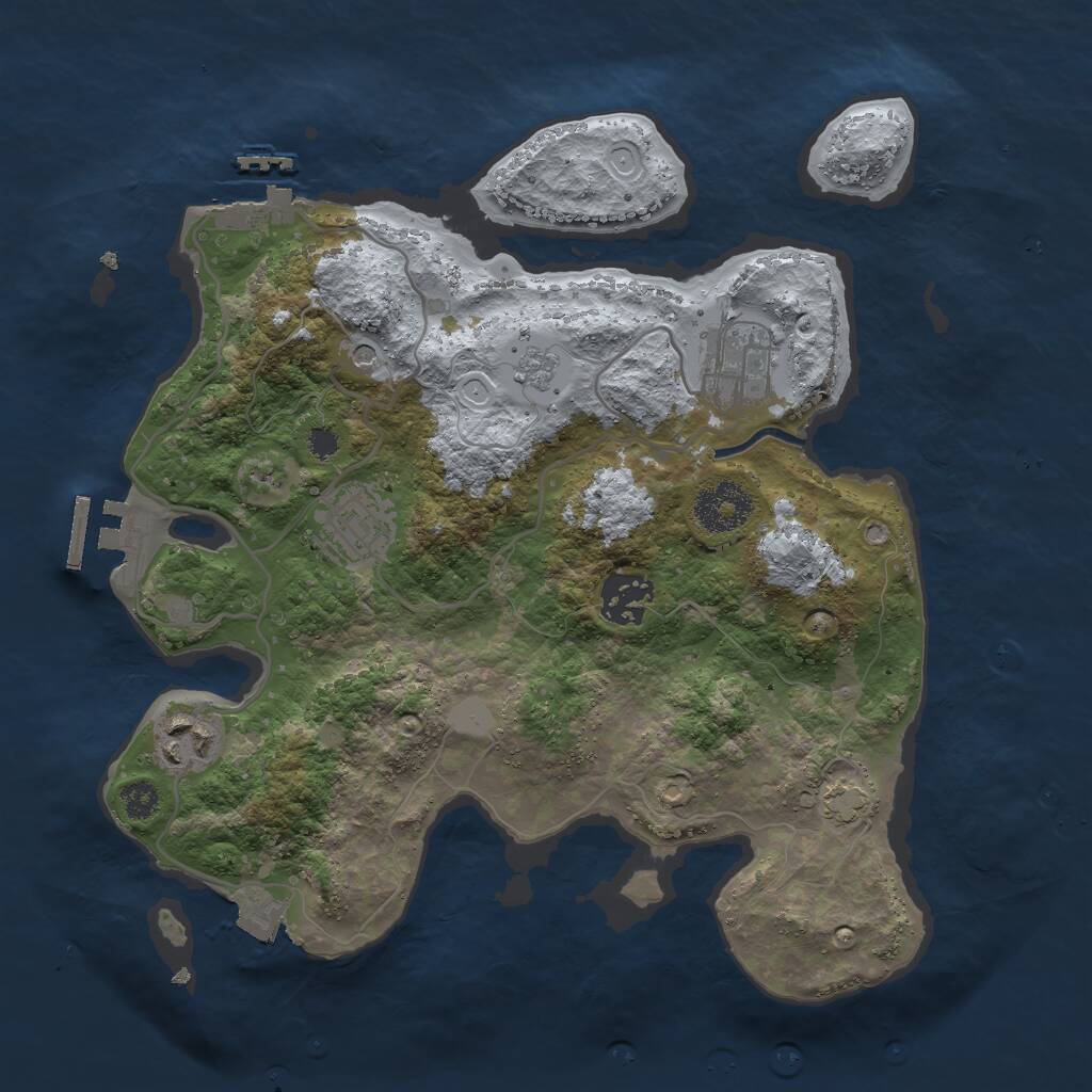 Rust Map: Procedural Map, Size: 3000, Seed: 2422652, 10 Monuments