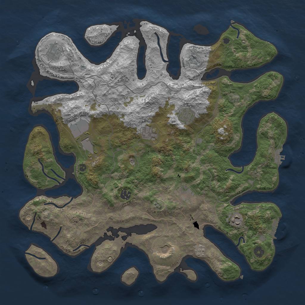 Rust Map: Procedural Map, Size: 4250, Seed: 139645, 14 Monuments