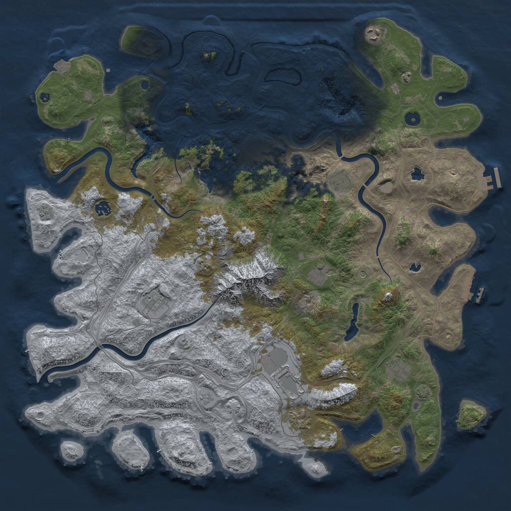 Rust Map: Procedural Map, Size: 5000, Seed: 151494311, 16 Monuments