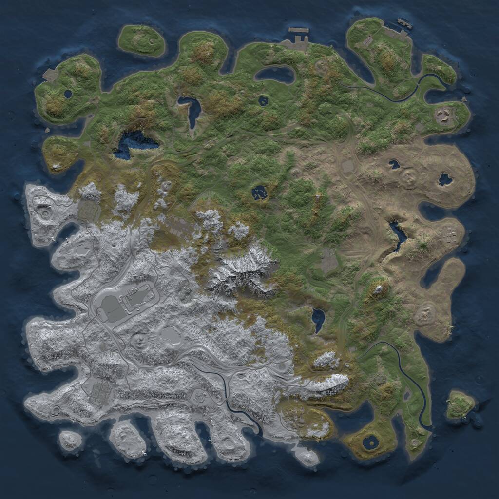 Rust Map: Procedural Map, Size: 5000, Seed: 151494311, 15 Monuments