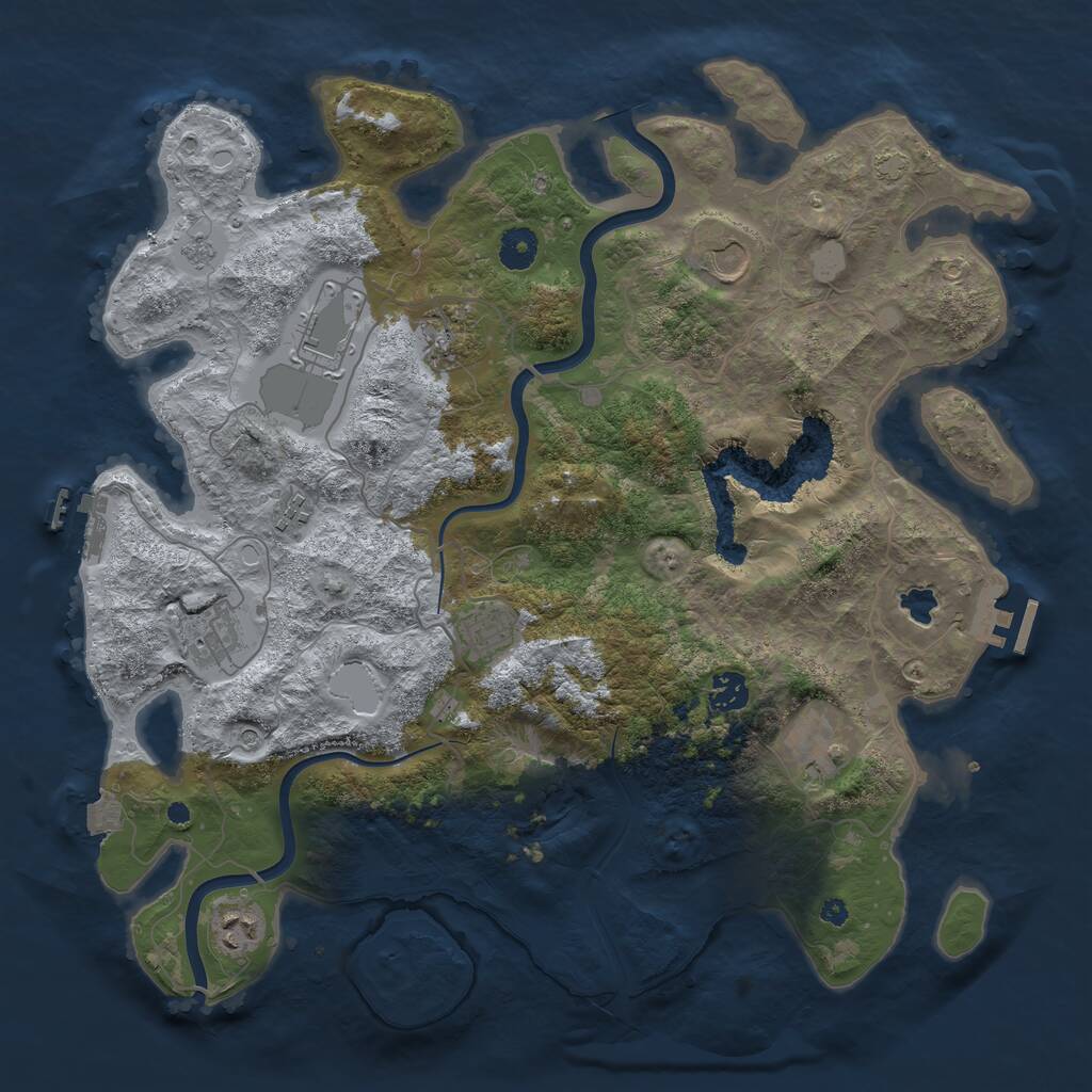 Rust Map: Procedural Map, Size: 4000, Seed: 888219, 15 Monuments