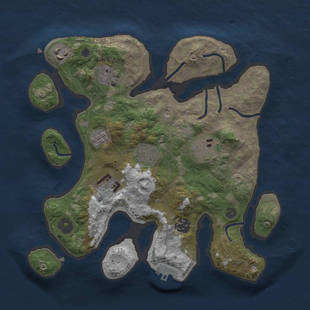 Rust Map: Procedural Map, Size: 3000, Seed: 188445, 11 Monuments