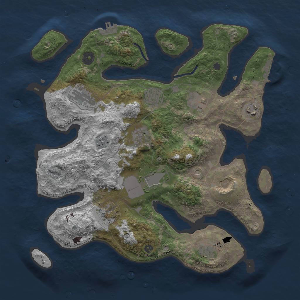 Rust Map: Procedural Map, Size: 3500, Seed: 30052114, 15 Monuments