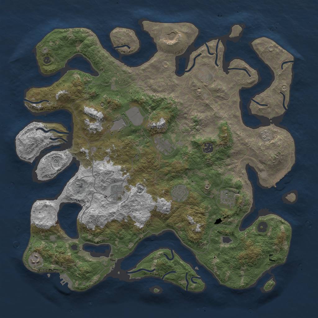 Rust Map: Procedural Map, Size: 4500, Seed: 2422739, 15 Monuments