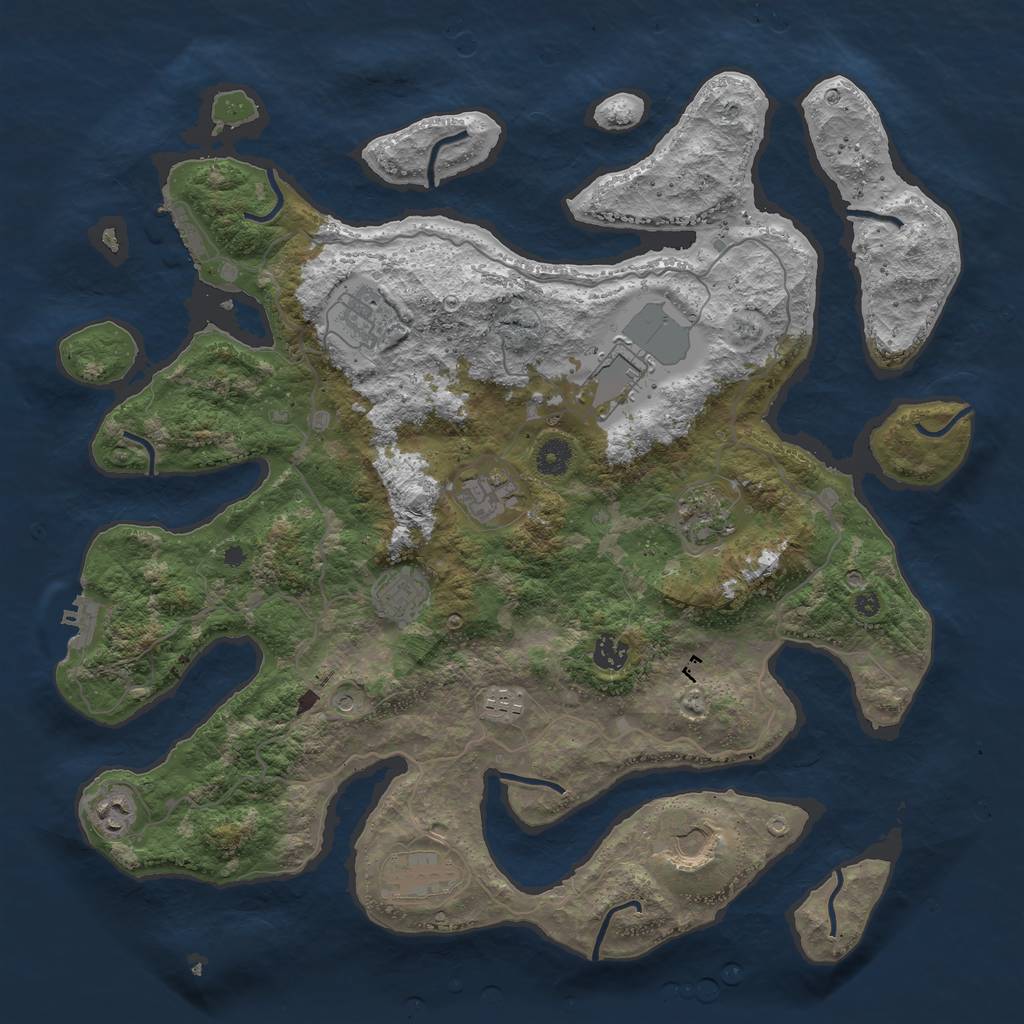 Rust Map: Procedural Map, Size: 4250, Seed: 487020, 15 Monuments