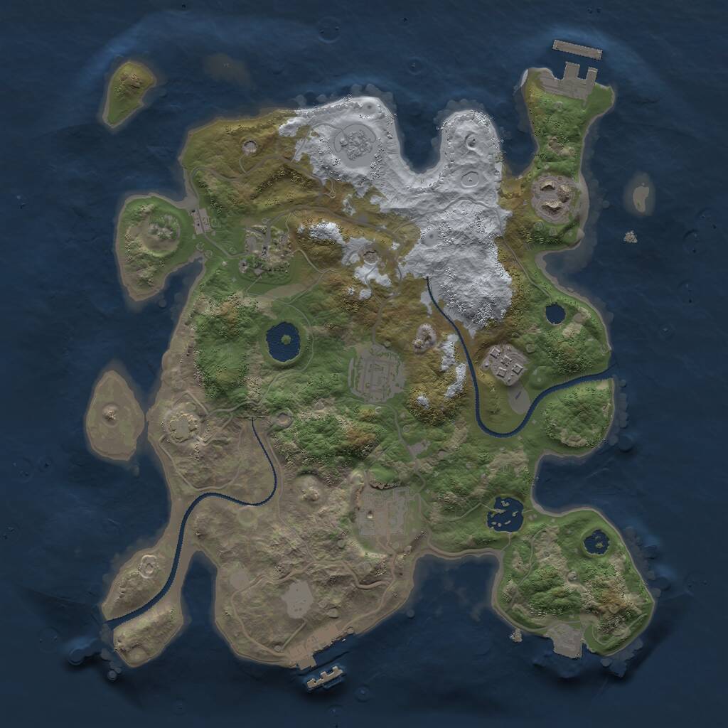 Rust Map: Procedural Map, Size: 3000, Seed: 2006118504, 12 Monuments