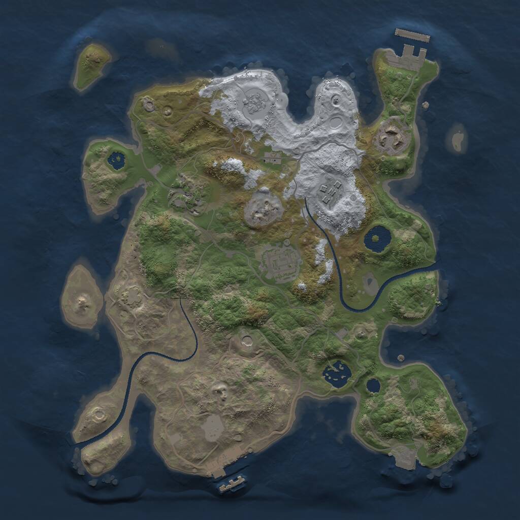 Rust Map: Procedural Map, Size: 3000, Seed: 2006118504, 11 Monuments