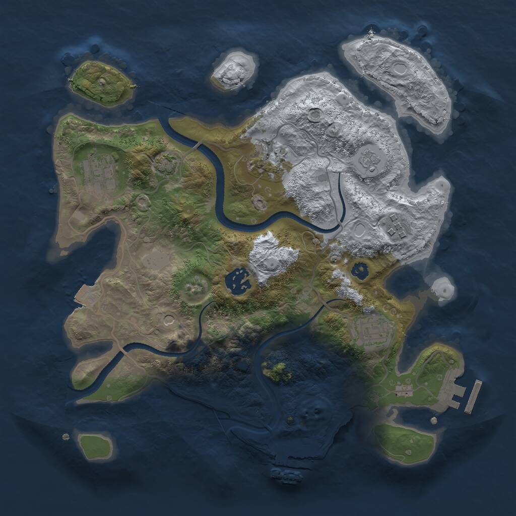 Rust Map: Procedural Map, Size: 3000, Seed: 991529, 11 Monuments