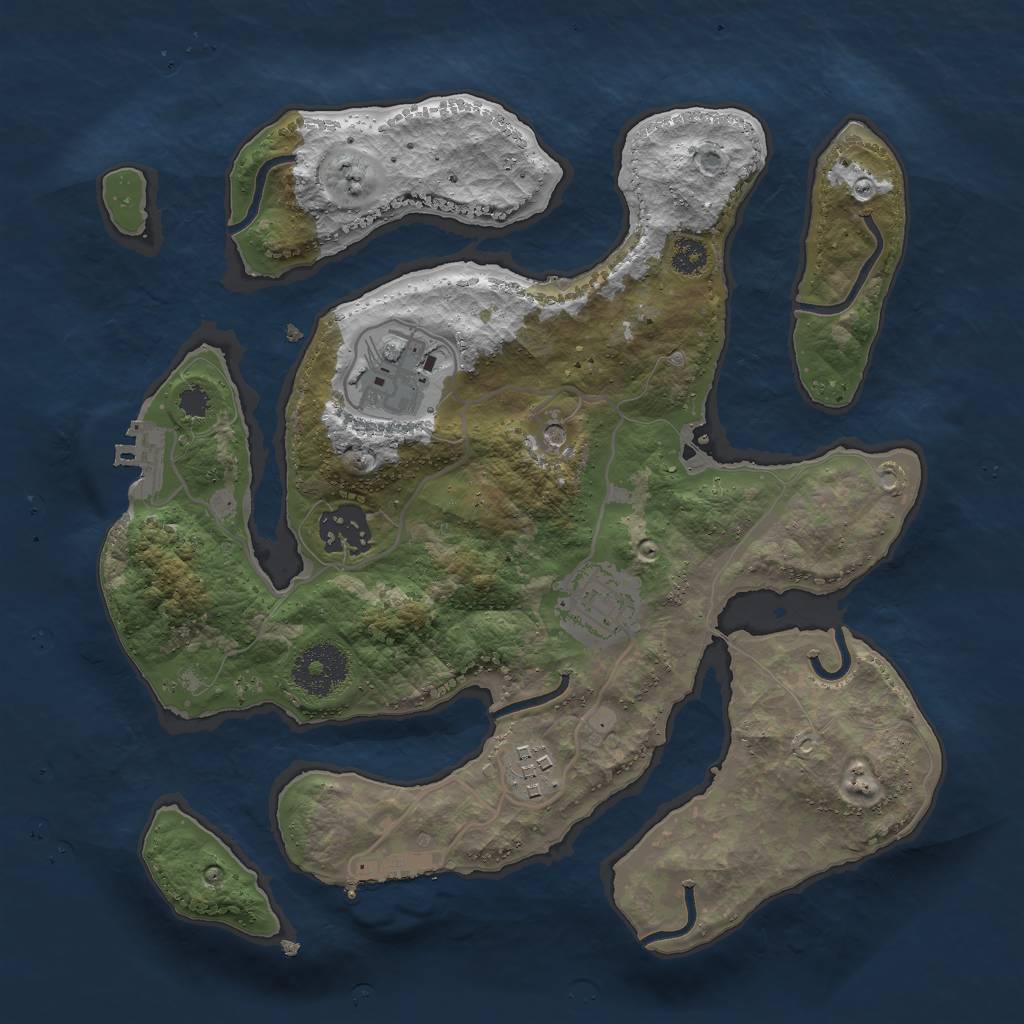 Rust Map: Procedural Map, Size: 2900, Seed: 566657, 9 Monuments