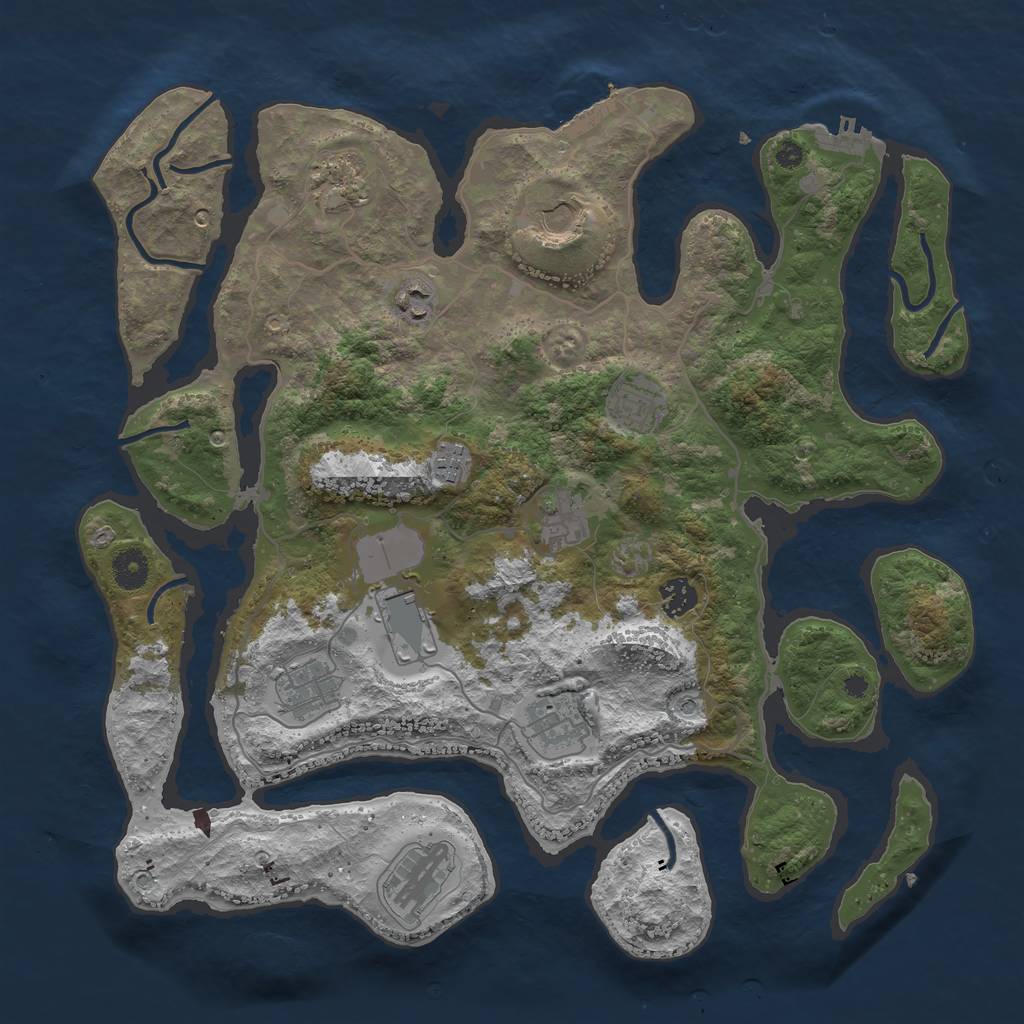 Rust Map: Procedural Map, Size: 4000, Seed: 2422748, 16 Monuments