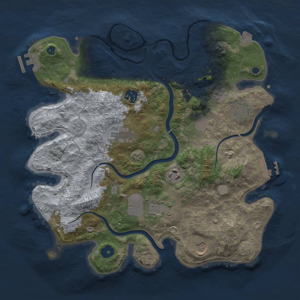 Rust Map: Procedural Map, Size: 3500, Seed: 276307022, 14 Monuments