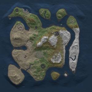 Thumbnail Rust Map: Procedural Map, Size: 3000, Seed: 13625, 9 Monuments