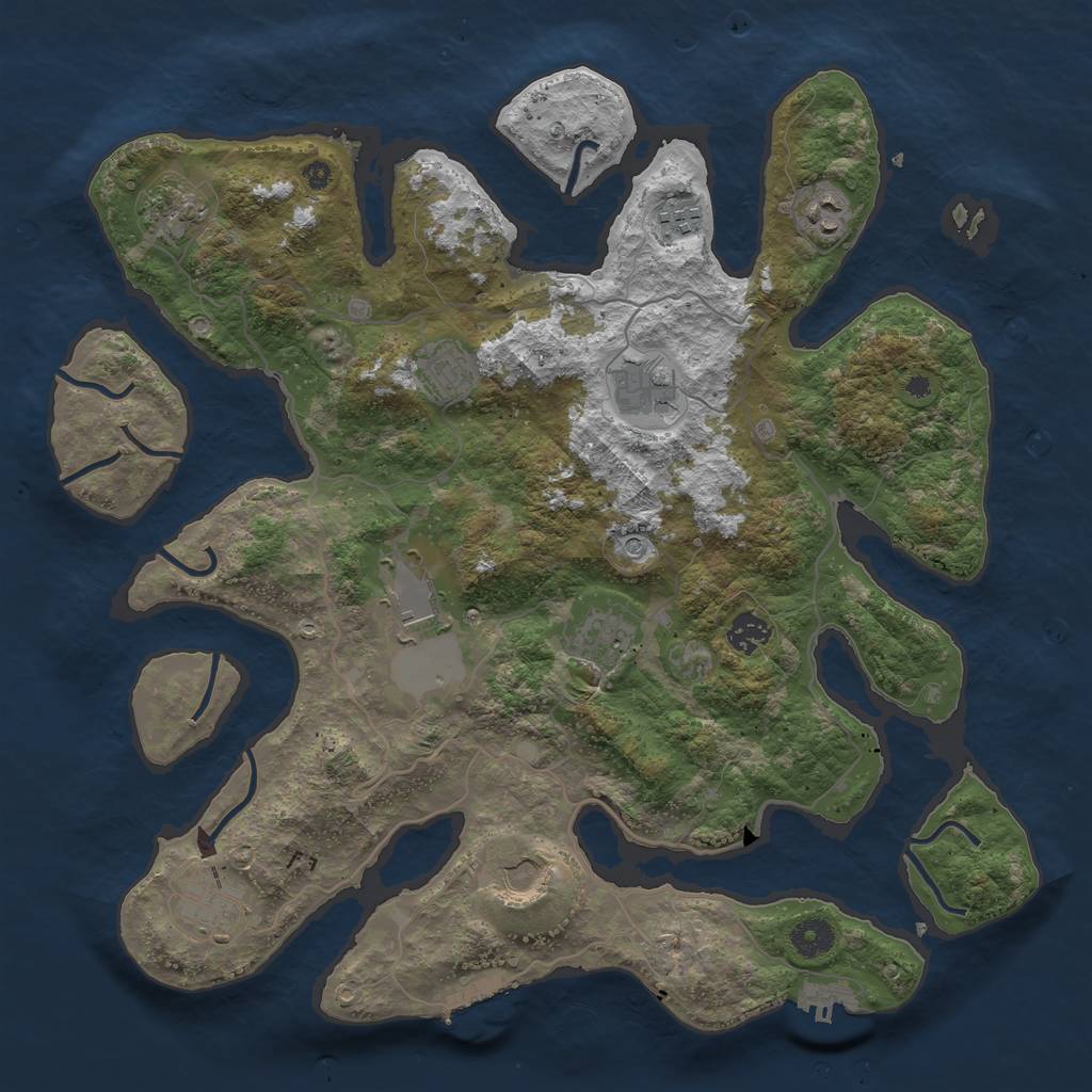 Rust Map: Procedural Map, Size: 4000, Seed: 744544907, 15 Monuments