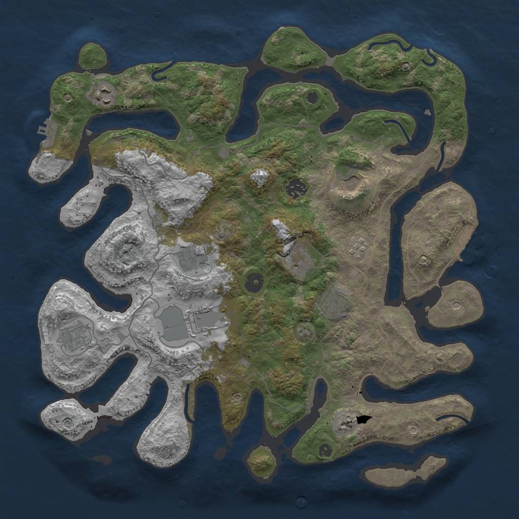 Rust Map: Procedural Map, Size: 4000, Seed: 503661149, 14 Monuments