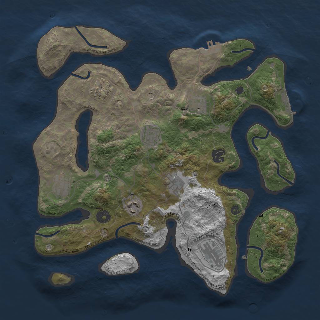 Rust Map: Procedural Map, Size: 3400, Seed: 1767735248, 13 Monuments