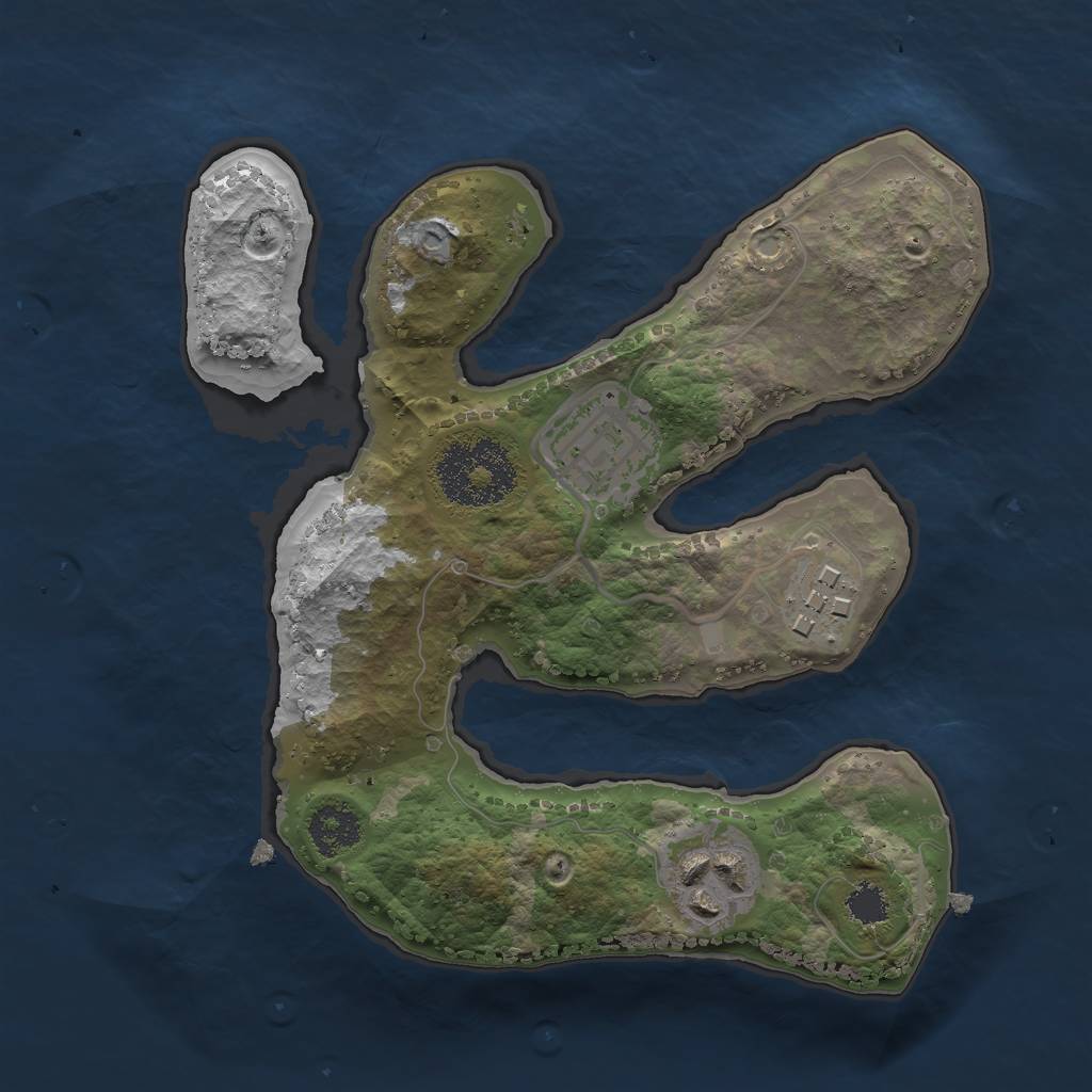 Rust Map: Procedural Map, Size: 2200, Seed: 115, 5 Monuments