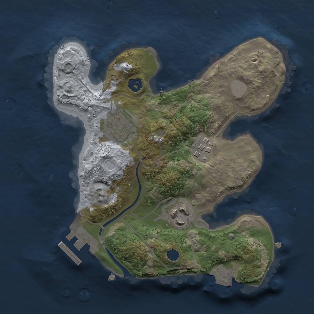 Rust Map: Procedural Map, Size: 2200, Seed: 115, 5 Monuments