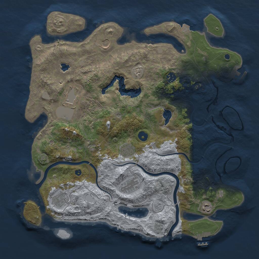 Rust Map: Procedural Map, Size: 4000, Seed: 877260762, 15 Monuments