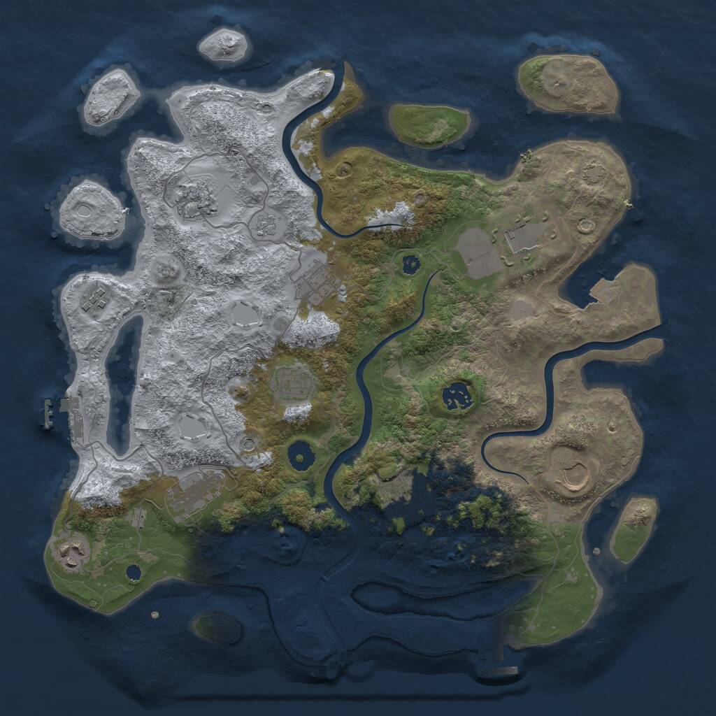 Rust Map: Procedural Map, Size: 3800, Seed: 1262696969, 16 Monuments