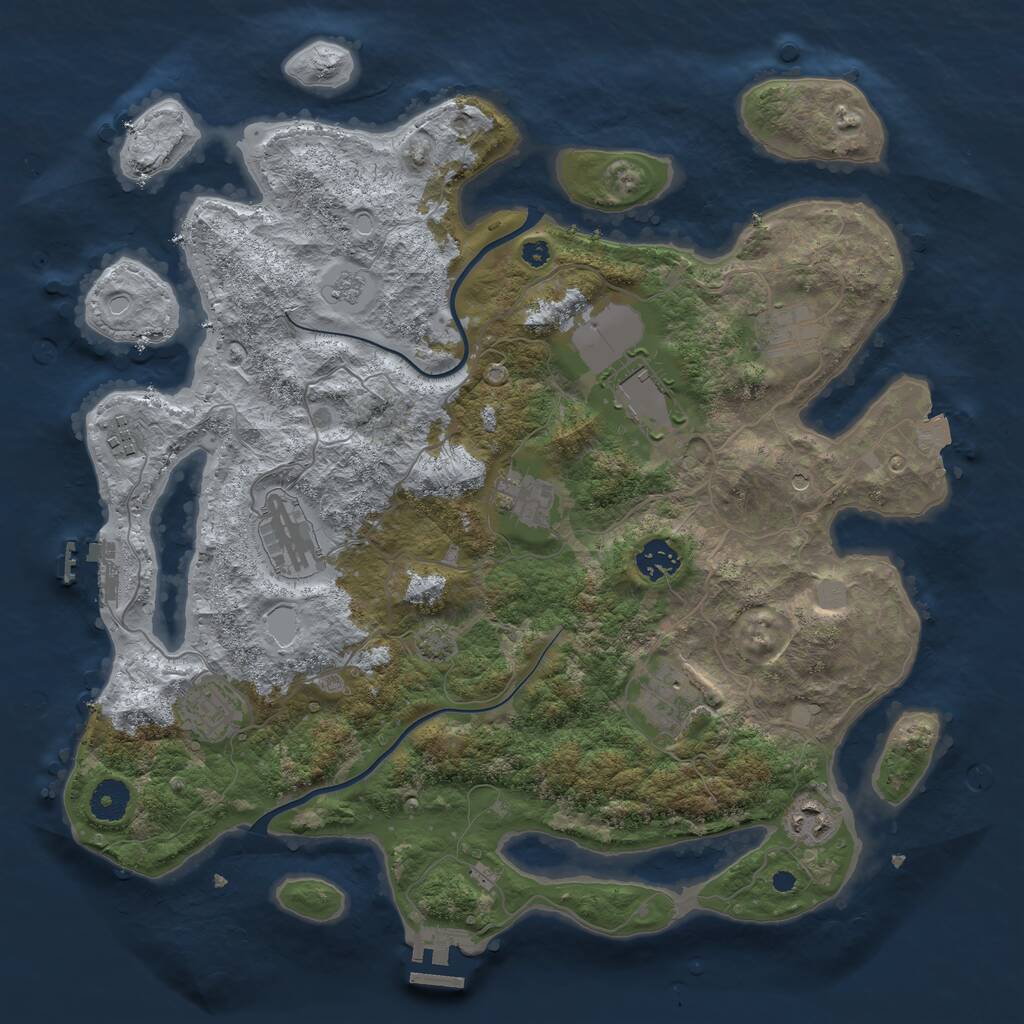 Rust Map: Procedural Map, Size: 3800, Seed: 1262696969, 15 Monuments