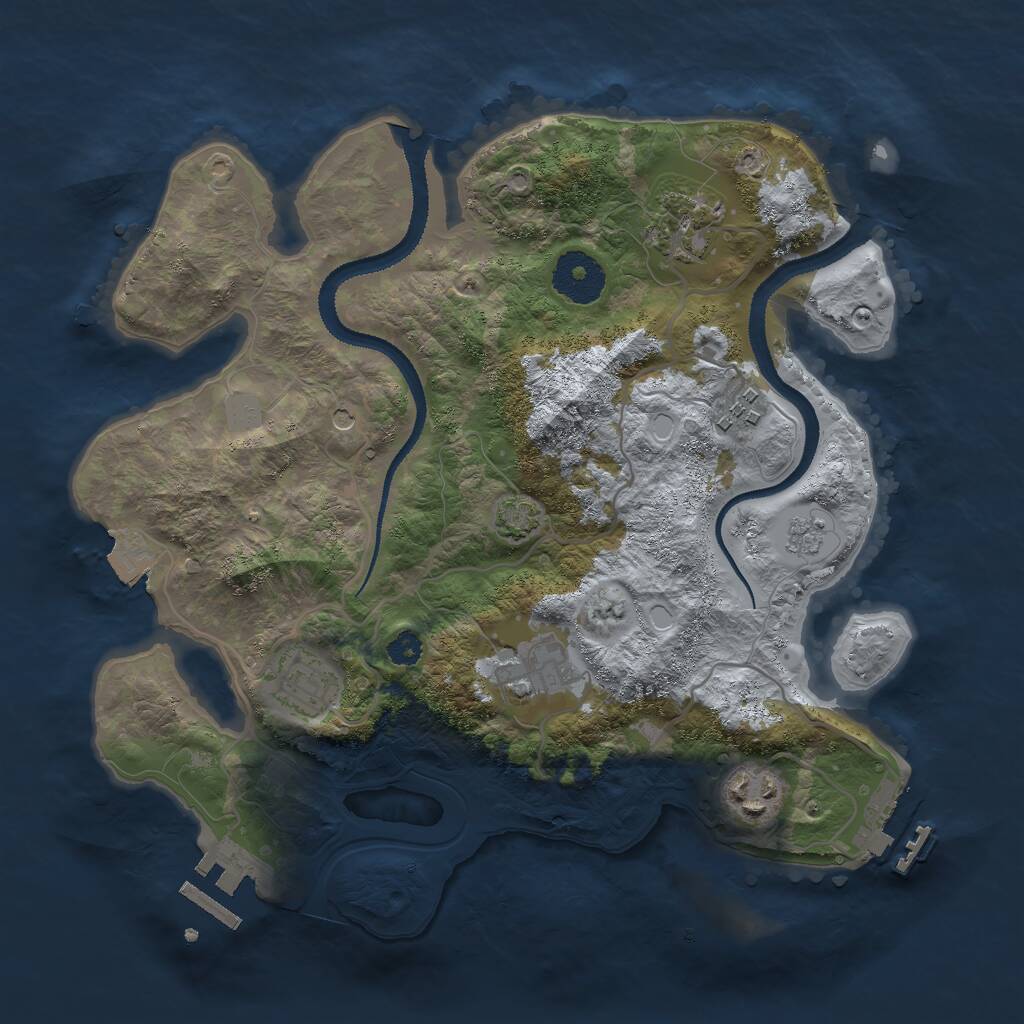 Rust Map: Procedural Map, Size: 3000, Seed: 1278228697, 11 Monuments