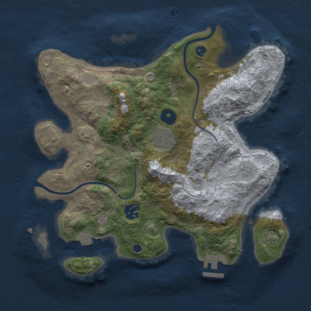 Rust Map: Procedural Map, Size: 3000, Seed: 53269, 7 Monuments