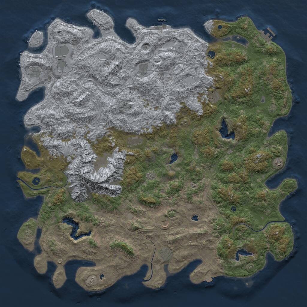 Rust Map: Procedural Map, Size: 6000, Seed: 1097213760, 17 Monuments