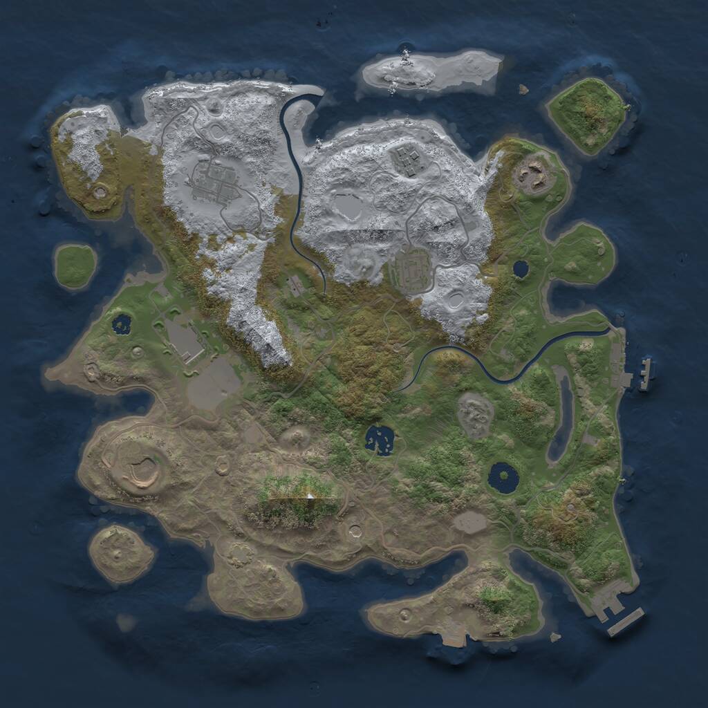 Rust Map: Procedural Map, Size: 3500, Seed: 248918007, 12 Monuments