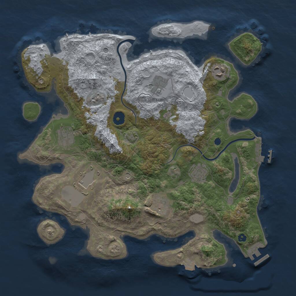 Rust Map: Procedural Map, Size: 3500, Seed: 248918007, 11 Monuments