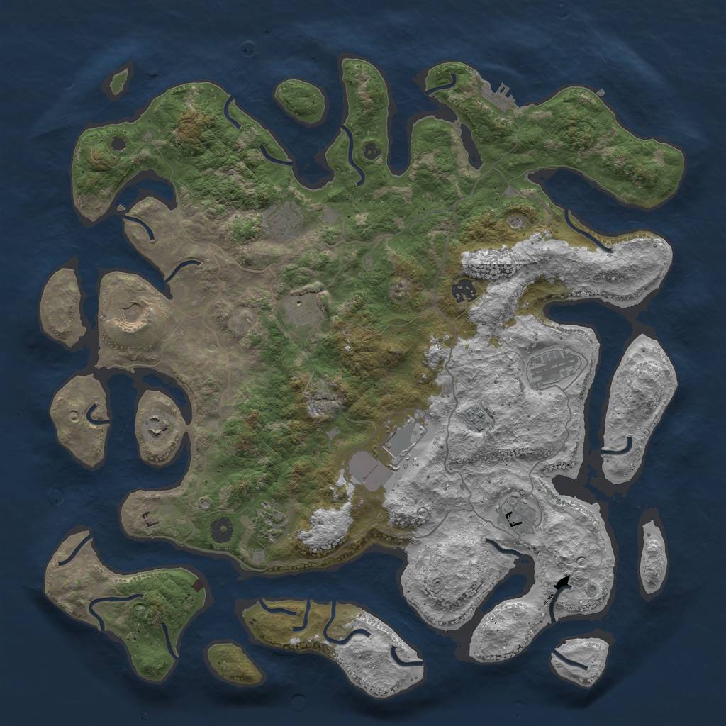 Rust Map: Procedural Map, Size: 4500, Seed: 1601246308, 14 Monuments