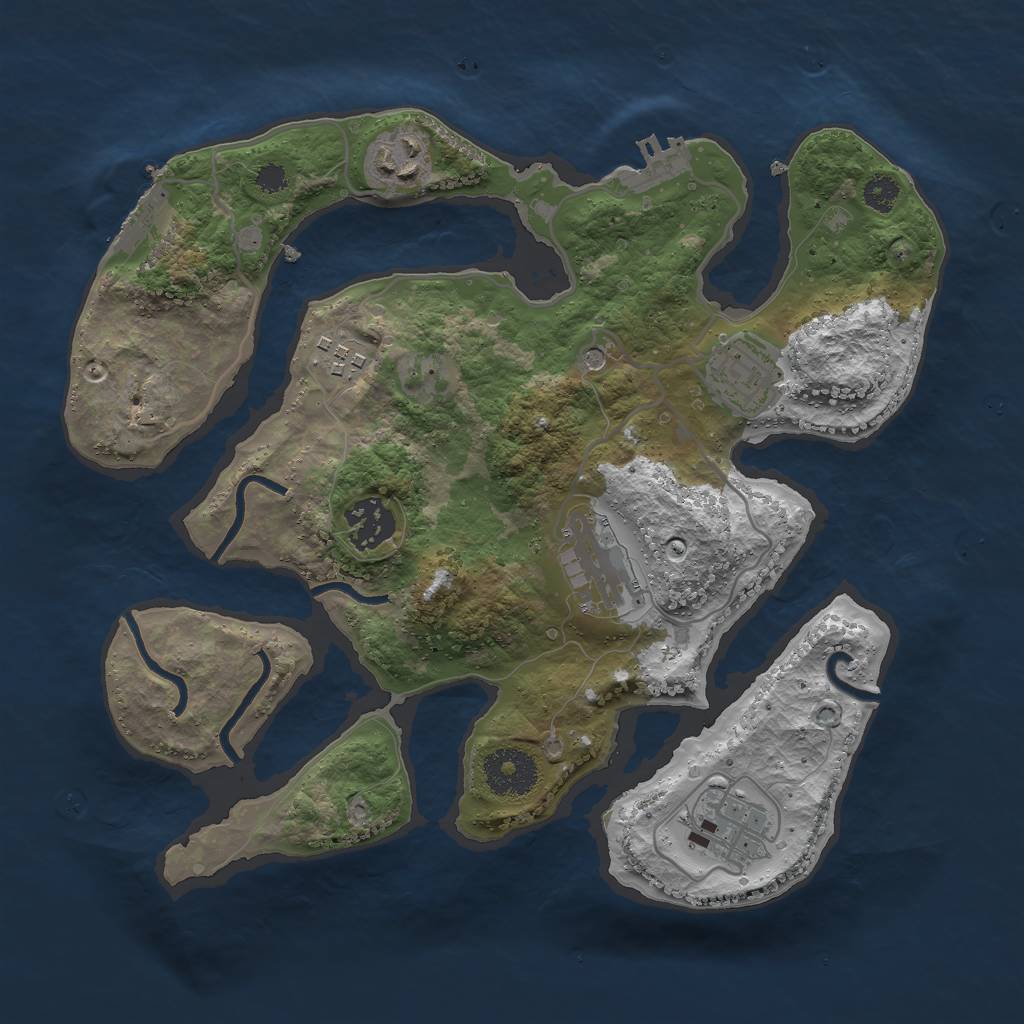 Rust Map: Procedural Map, Size: 3000, Seed: 885304076, 11 Monuments