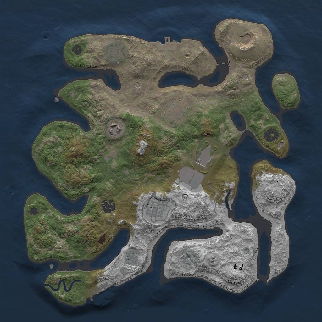 Rust Map: Procedural Map, Size: 3500, Seed: 20210725, 13 Monuments