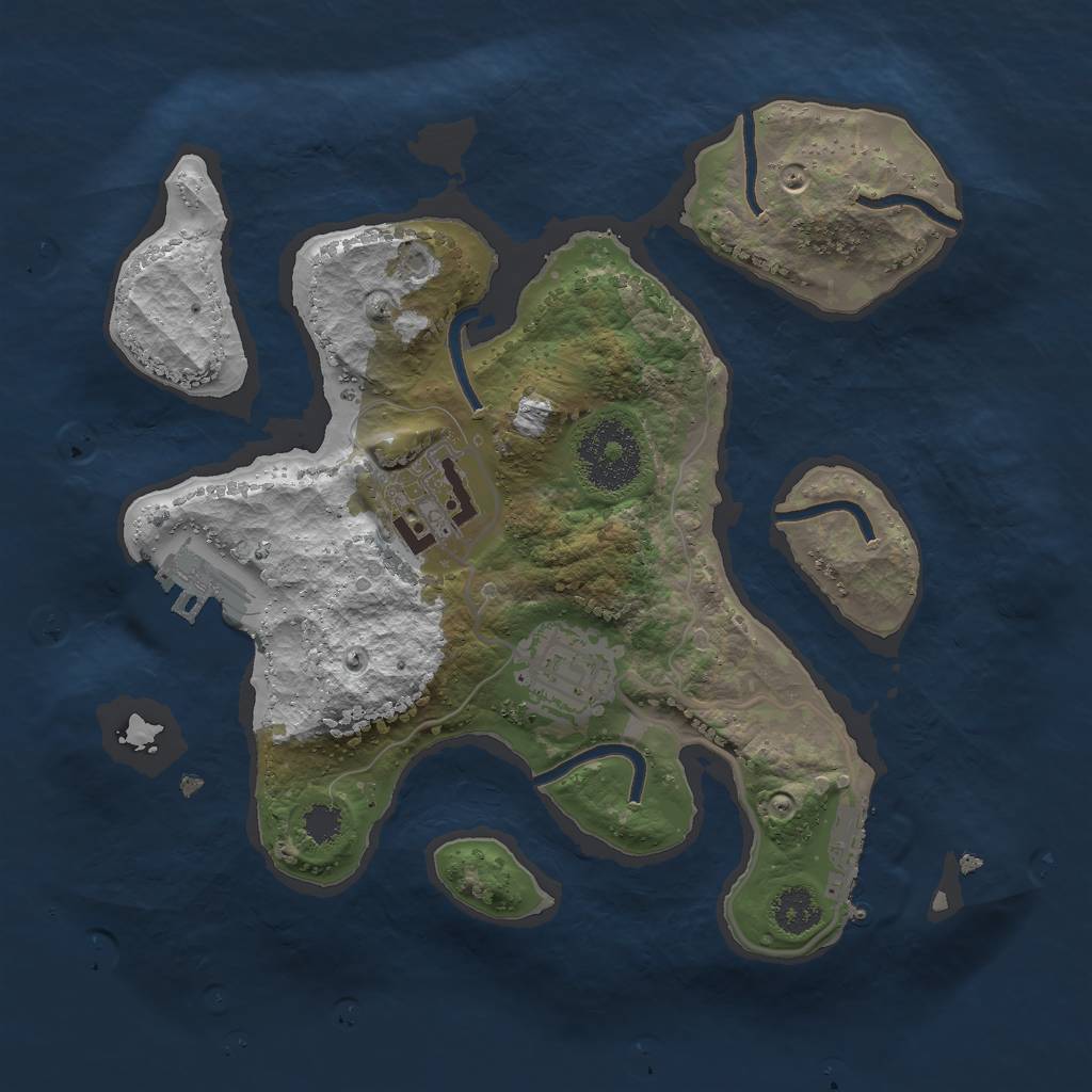 Rust Map: Procedural Map, Size: 2500, Seed: 652, 6 Monuments