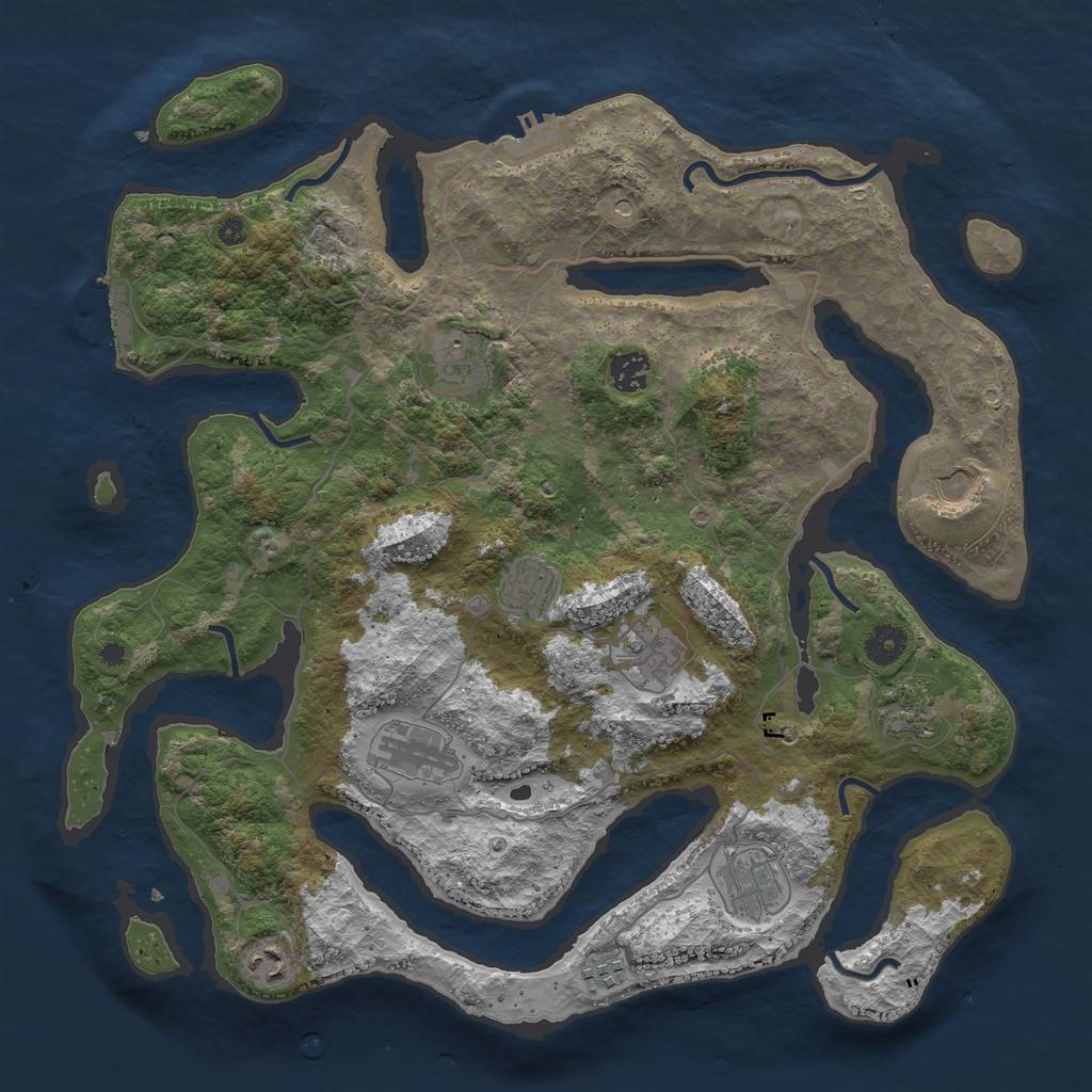 Rust Map: Procedural Map, Size: 4000, Seed: 1472186365, 15 Monuments