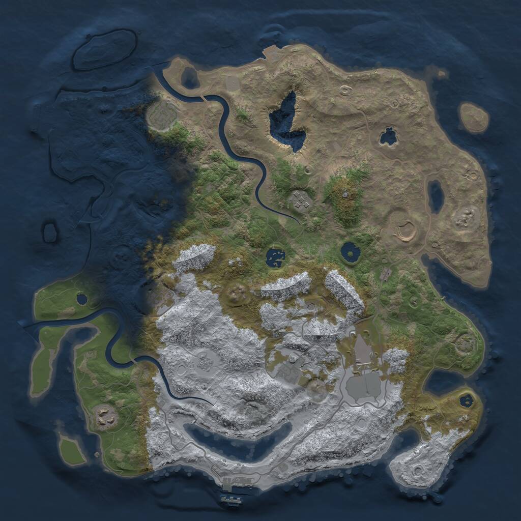Rust Map: Procedural Map, Size: 4000, Seed: 1472186365, 14 Monuments