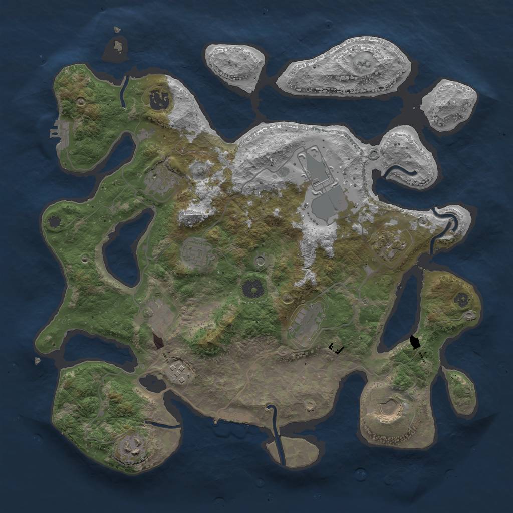 Rust Map: Procedural Map, Size: 3750, Seed: 447458943, 15 Monuments