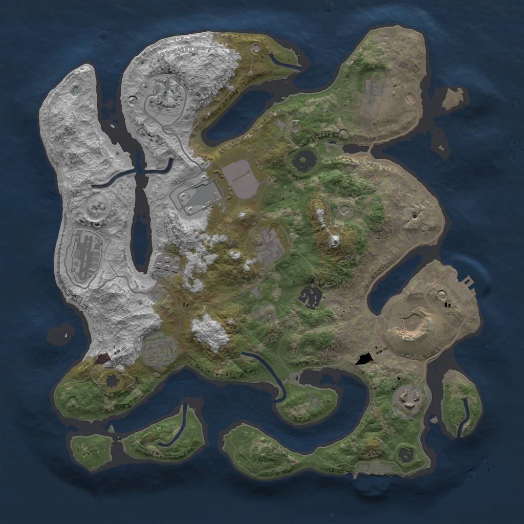 Rust Map: Procedural Map, Size: 3500, Seed: 47054709, 15 Monuments