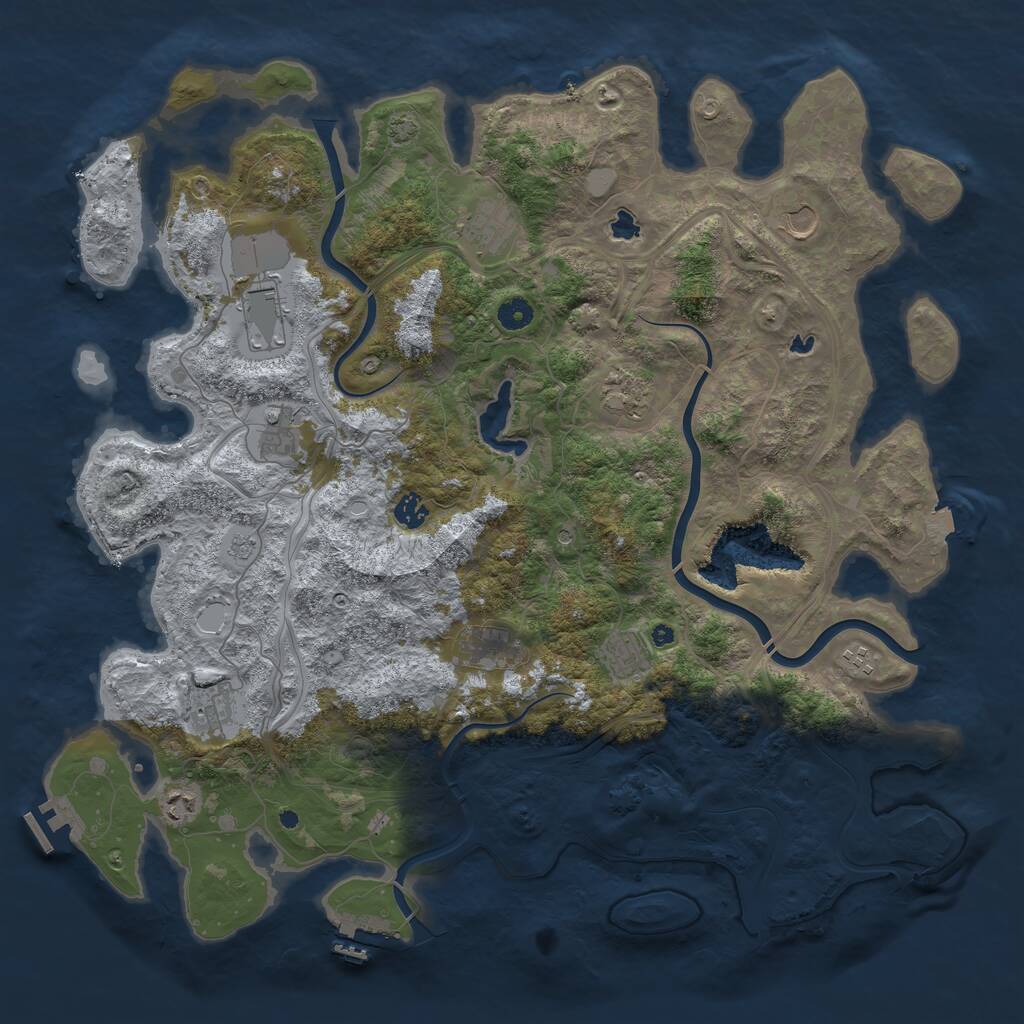 Rust Map: Procedural Map, Size: 4600, Seed: 9780678, 17 Monuments