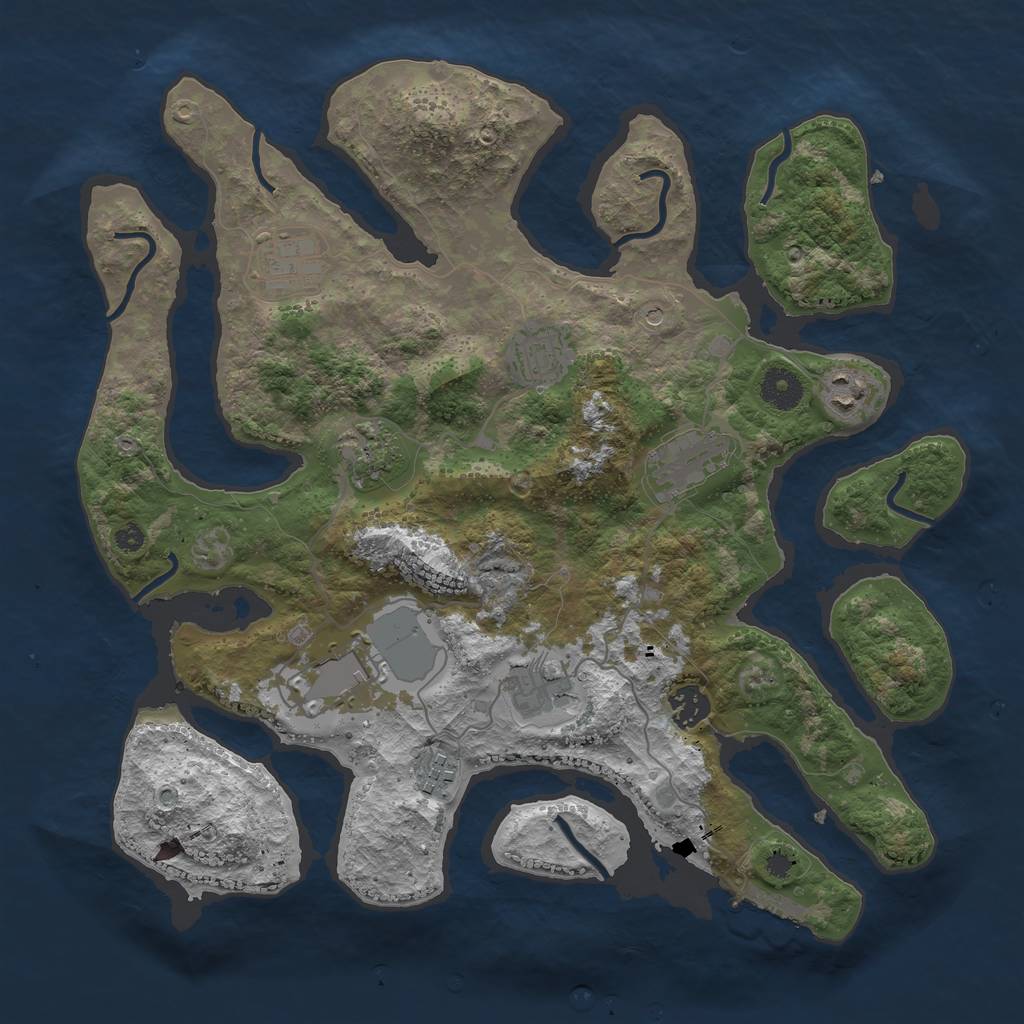 Rust Map: Procedural Map, Size: 3700, Seed: 1776802803, 13 Monuments