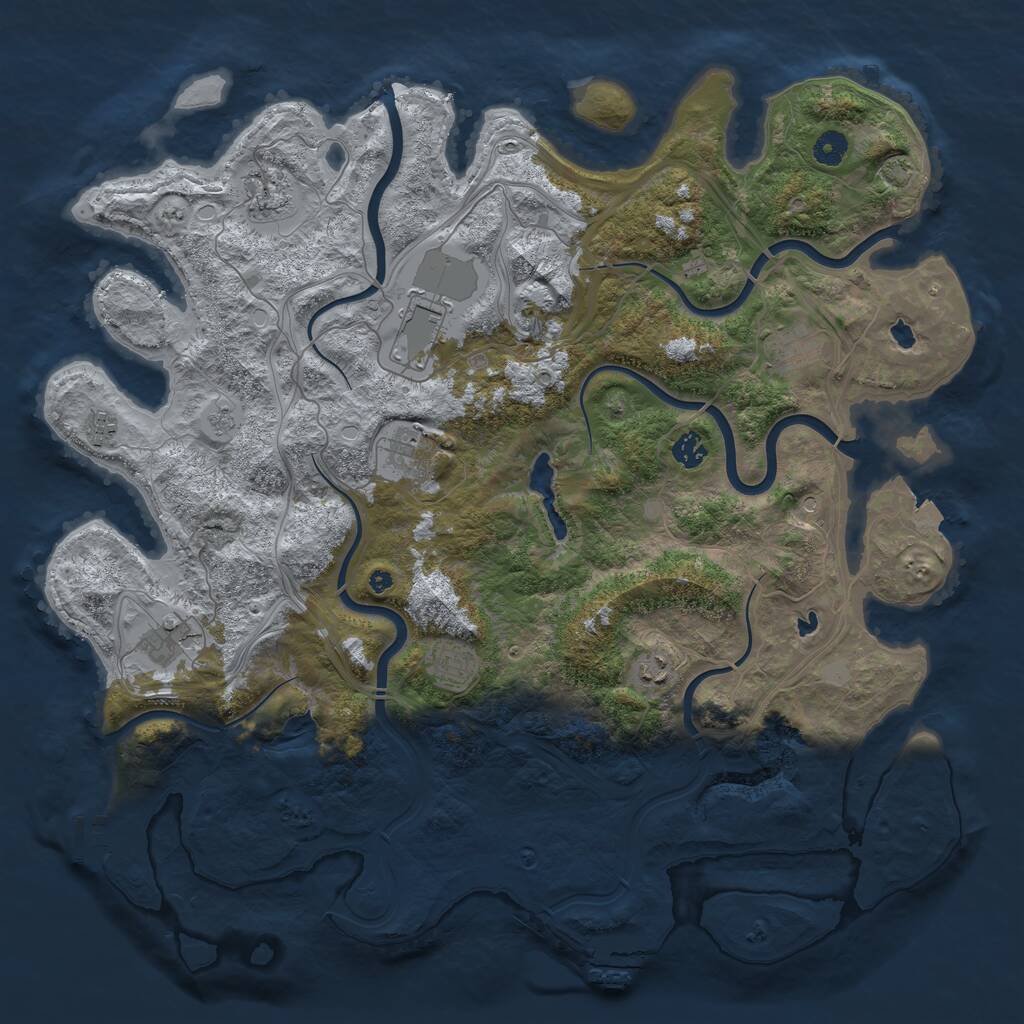 Rust Map: Procedural Map, Size: 4500, Seed: 1082393230, 15 Monuments